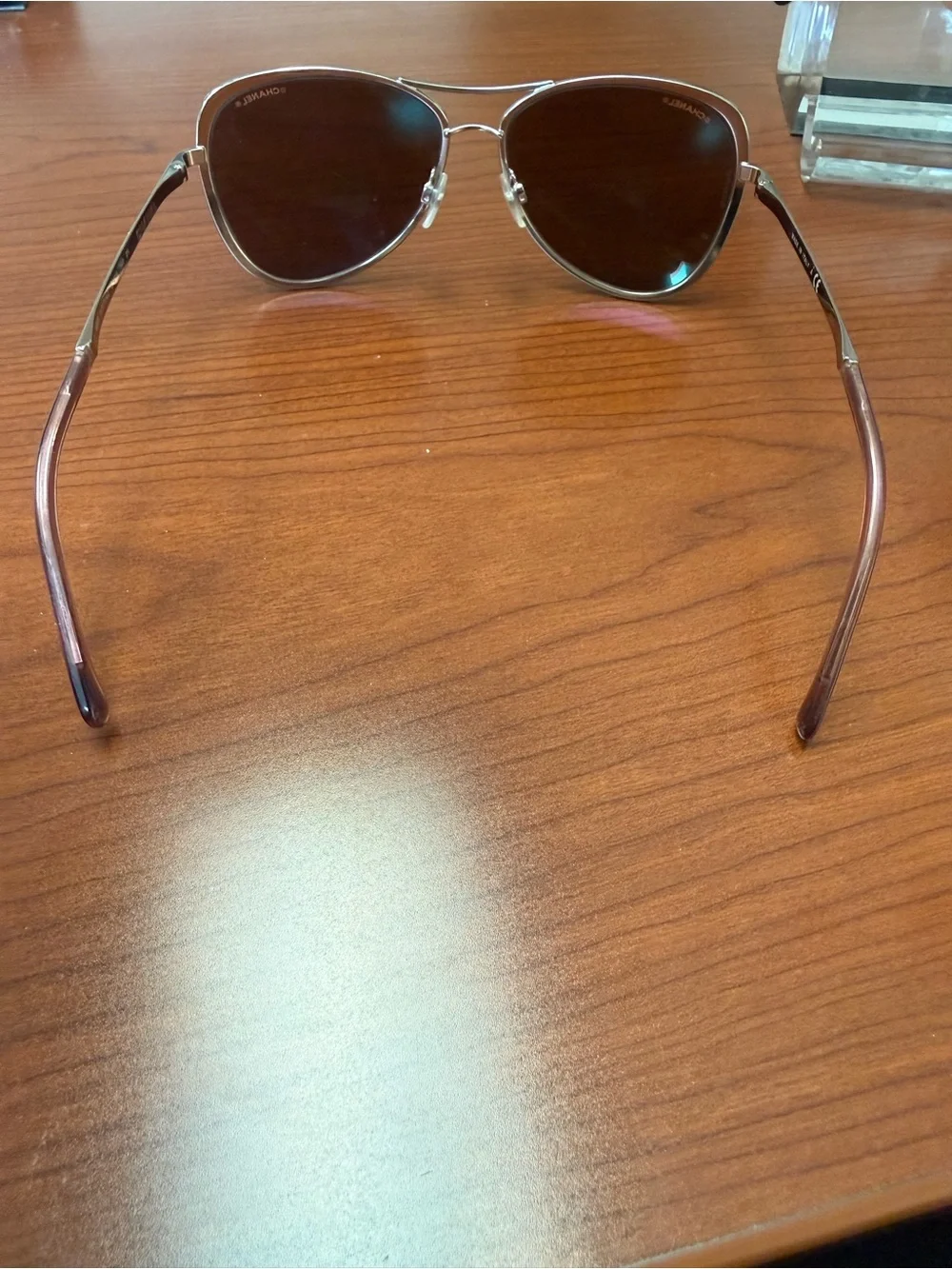 CHANEL 4223 rose gold mirror pilot aviator sunglasses - Picture 9 of 12